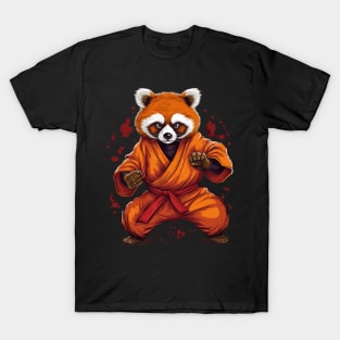 Red Martial Arts Panda - Tiny but fierce (no words) T-Shirt